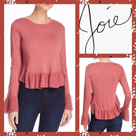 NWT MSRP $258 Joie Iona Wool-Silk Ruffled Sweater Women's Size Large - Picture 1 of 10